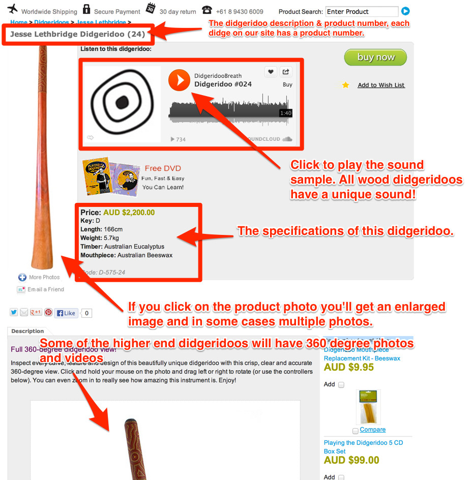 Didgeridoo Product Pages Explained